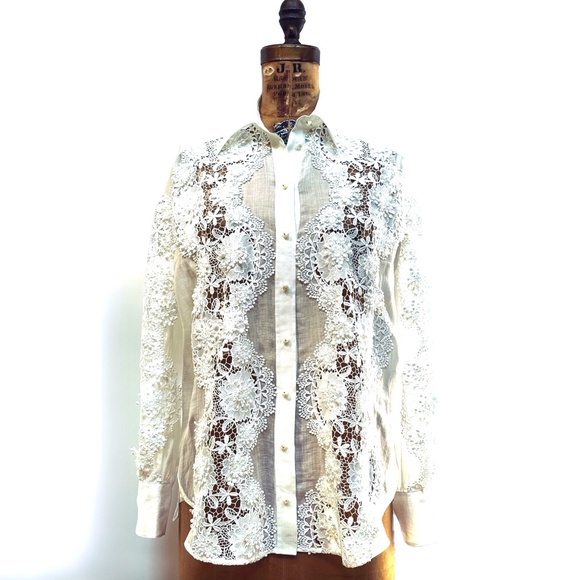 Zimmermann Halliday Lace Flower Shirt Small size 1 - Picture 13 of 16